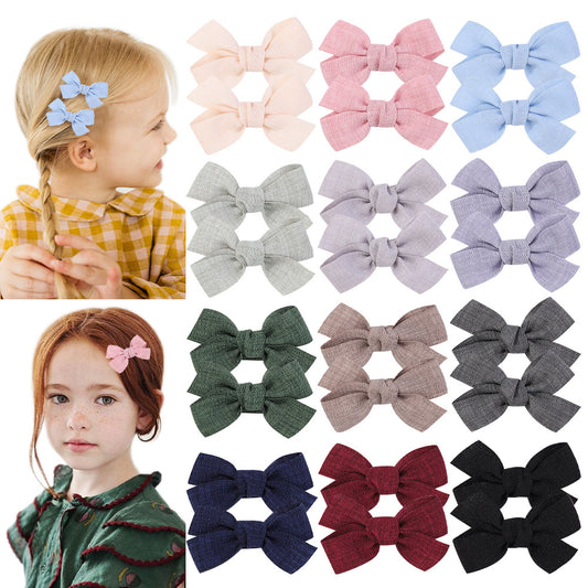 Kids Bow Hair Clip Gentle on Hair Handmade Hair Accessory Head Accessory Hairpin 3409